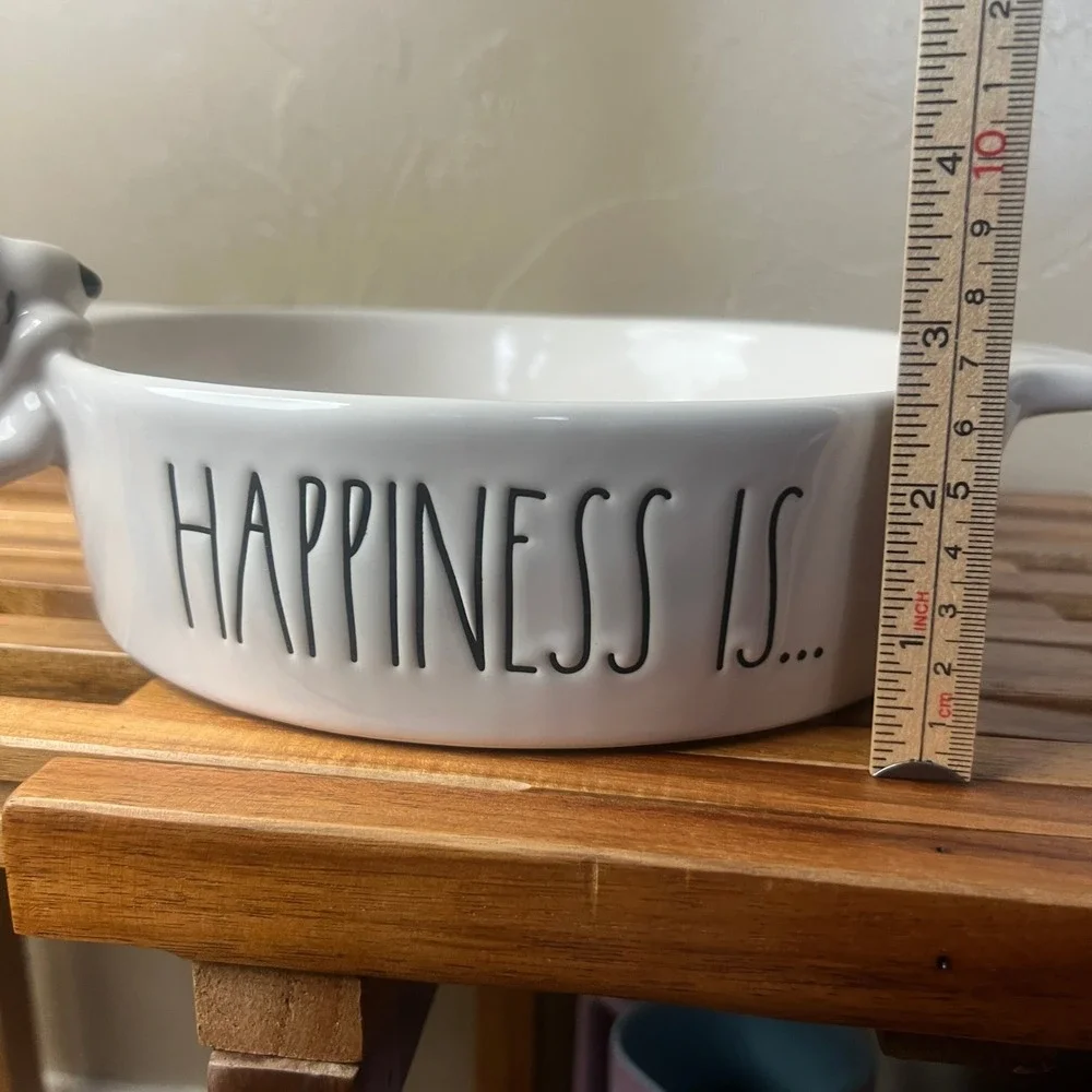 Rae Dunn Peanuts 75th Anniversary Snoopy Happiness Is Ceramic Baking Dish White